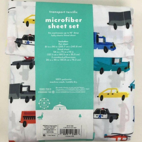 Transport Terrific Trucks Cars Sheet Set Full Size - Picture 3 of 3